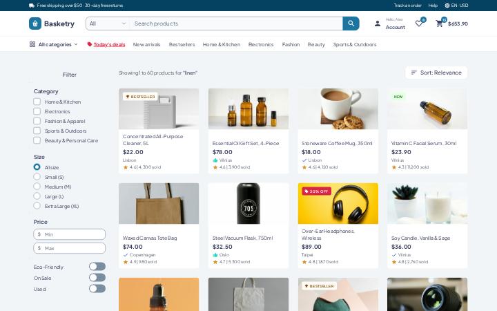 Basketry, Product Search Result