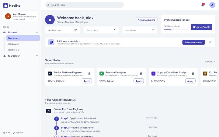 Hireline homepage
