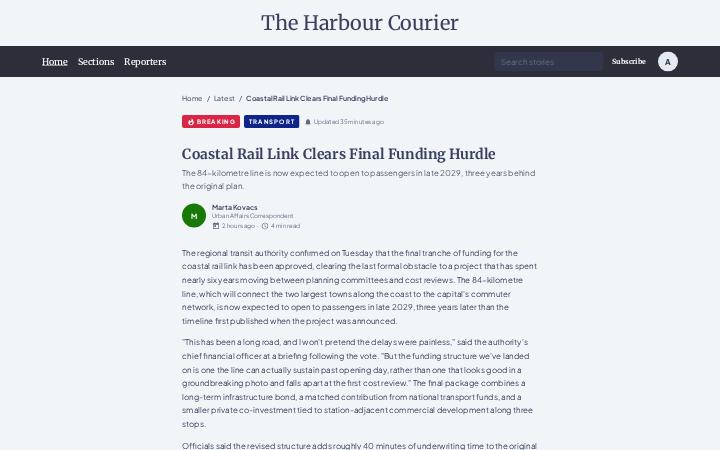 The Harbour Courier, News View